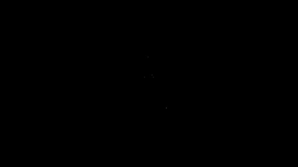 Vit linje Hang glider ikon isolerad på svart bakgrund. Extrem sport. 4K Video motion grafisk animation — Stockvideo