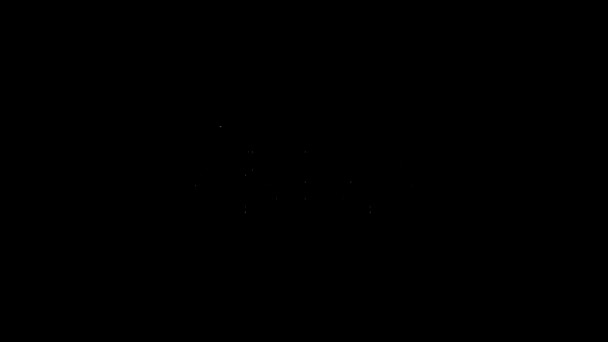 Иконка внедорожника выделена белой линией на черном фоне. Видеографическая анимация 4K — стоковое видео