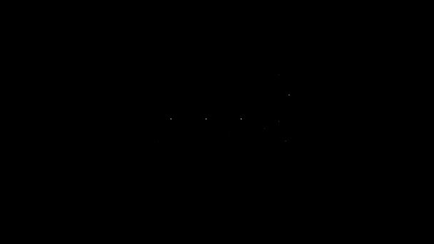 Ligne blanche Machine à sous icône isolée sur fond noir. Animation graphique de mouvement vidéo 4K — Video
