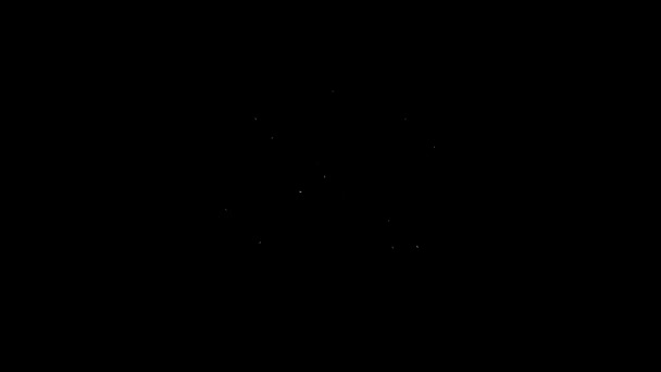 Weiße Linie Casino Chip mit Dollar-Symbol Symbol isoliert auf schwarzem Hintergrund. Casino-Glücksspiel. 4K Video Motion Grafik Animation — Stockvideo
