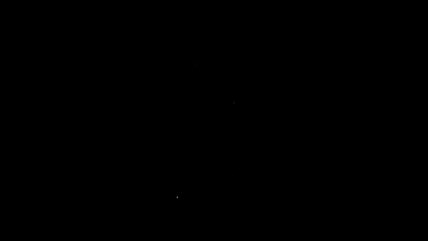 白い線黒の背景に隔離されたハート記号のアイコンを持つトランプ。カジノのギャンブル。4Kビデオモーショングラフィックアニメーション — ストック動画