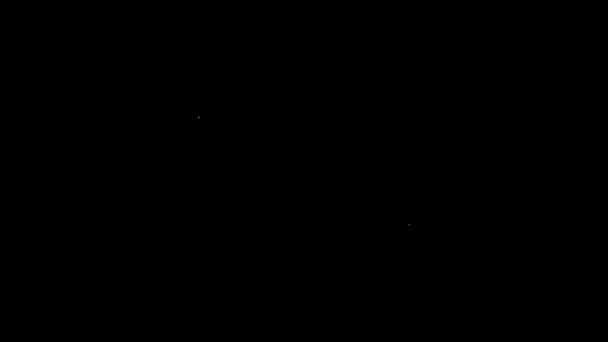 Weiße Linie Kreidetafel Symbol isoliert auf schwarzem Hintergrund. Schultafel-Schild. 4K Video Motion Grafik Animation — Stockvideo