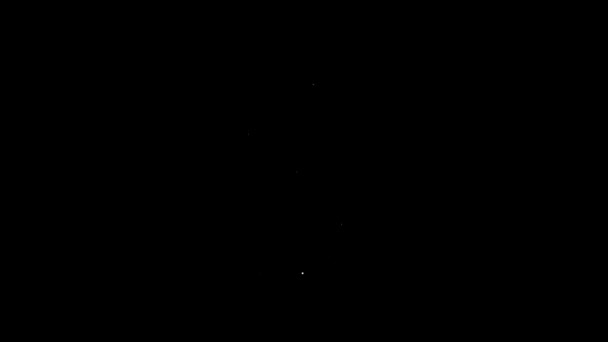 Linea bianca Mappa del mondo su un'icona della lavagna scolastica isolata su sfondo nero. Disegno della mappa sulla lavagna. Animazione grafica 4K Video motion — Video Stock