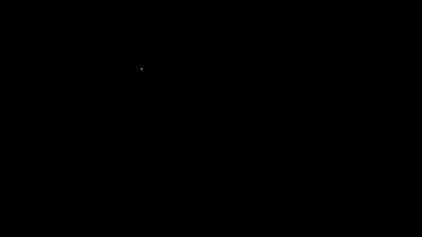 Bílá čára Telefon ikona izolované na černém pozadí. Telefon pevnou linkou. Grafická animace pohybu videa 4K — Stock video