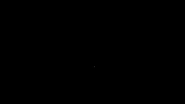 Witte lijn toiletborstel pictogram geïsoleerd op zwarte achtergrond. 4K Video motion grafische animatie — Stockvideo