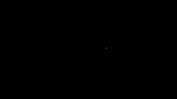 白线僵尸面具图标孤立在黑色背景.万圣节快乐派对4K视频运动图形动画 — 图库视频影像
