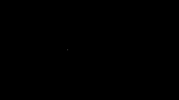 Vit linje vampyr ikon isolerad på svart bakgrund. Glad halloweenfest. 4K Video motion grafisk animation — Stockvideo