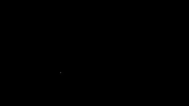 Beyaz çizgi Brownie çikolatalı kek ikonu siyah arka planda izole edilmiş. 4K Video hareketli grafik canlandırması