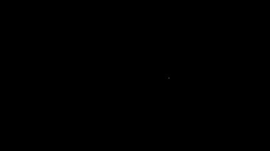 Beyaz çizgili peynir simgesi siyah arkaplanda izole edilmiş. 4K Video hareketli grafik canlandırması