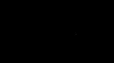 Beyaz çizgi makarnalı kurabiye ikonu siyah arkaplanda izole edilmiş. Makarna tatlı fırın. 4K Video hareketli grafik canlandırması