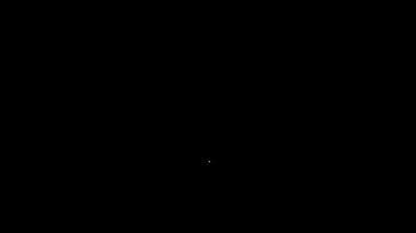 Beyaz çizgi Tuğla simgesi siyah arkaplanda izole edildi. 4K Video hareketli grafik canlandırması