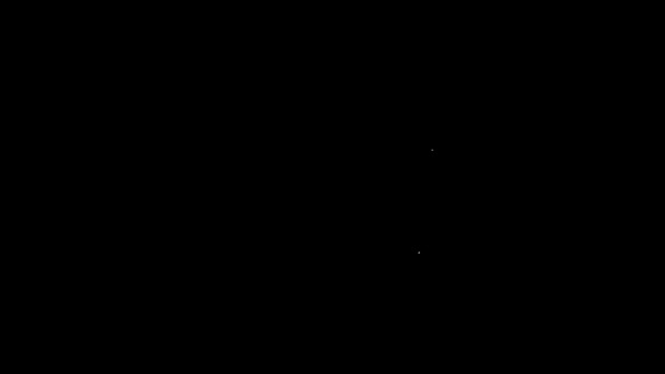 Weiße Linie Backschüssel Teig Symbol isoliert auf schwarzem Hintergrund. 4K Video Motion Grafik Animation — Stockvideo