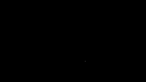 Witte lijn broodrooster met toasts pictogram geïsoleerd op zwarte achtergrond. 4K Video motion grafische animatie — Stockvideo