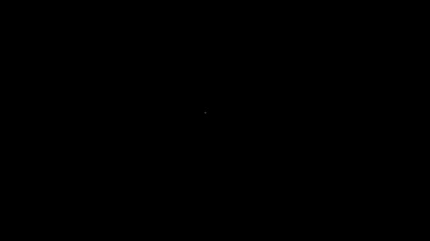 Vit linje Flashlight ikon isolerad på svart bakgrund. 4K Video motion grafisk animation — Stockvideo