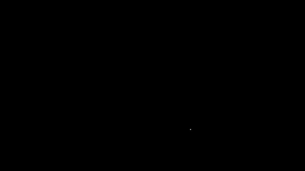 Vit linje Militär hjälm ikon isolerad på svart bakgrund. Arméns hattsymbol för försvar och skydd. Skyddshatt. 4K Video motion grafisk animation — Stockvideo