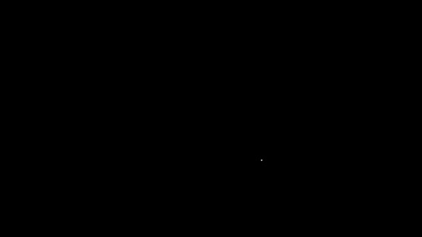 Witte lijn Vrede pictogram geïsoleerd op zwarte achtergrond. Hippie symbool van vrede. 4K Video motion grafische animatie — Stockvideo