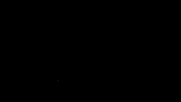 Witte lijn Kalender pictogram geïsoleerd op zwarte achtergrond. Gebeurtenis herinnering symbool. 4K Video motion grafische animatie — Stockvideo