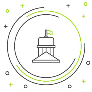 Beyaz Saray çizgisi simgesi beyaz arkaplanda izole edildi. Washington DC mi? Renkli taslak konsepti. Vektör