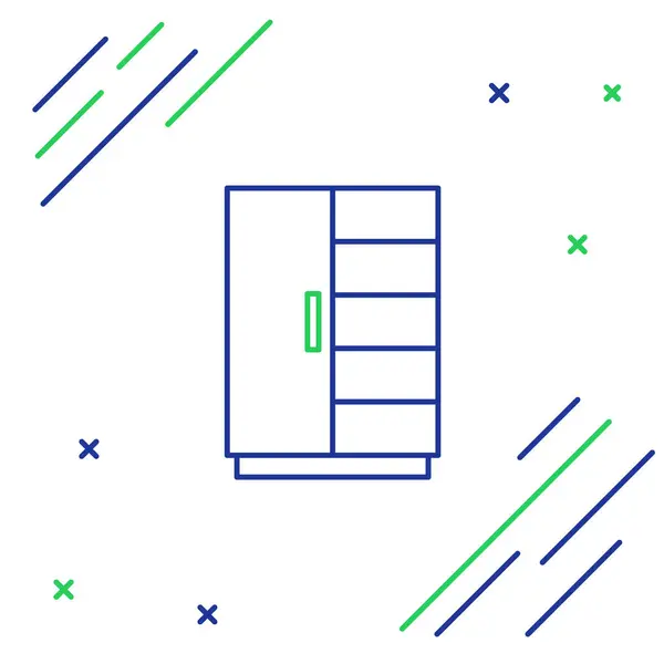 Γραμμή εικονίδιο ντουλάπα απομονώνονται σε λευκό φόντο. Πολύχρωμο περίγραμμα έννοια. Διάνυσμα — Διανυσματικό Αρχείο