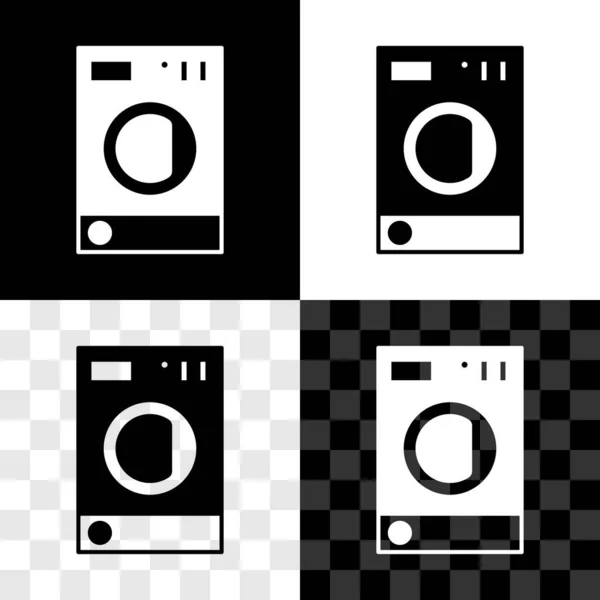 Set Icono de lavadora aislado en blanco y negro, fondo transparente. Icono de lavadora. Lavadora de ropa - lavadora. Símbolo de electrodomésticos. Vector — Archivo Imágenes Vectoriales