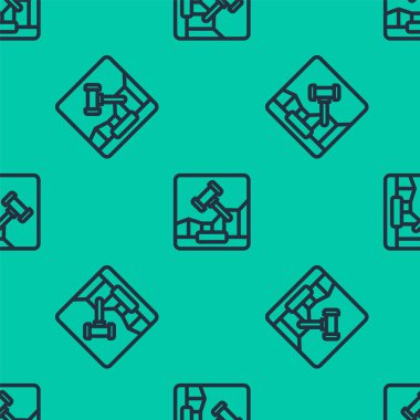 Mavi Hat Online açık artırma ikonu yeşil arka planda izole edilmiş pürüzsüz desen. Uluslararası ticaret konsepti. Yatırım, borsa ve ticaret. Vektör