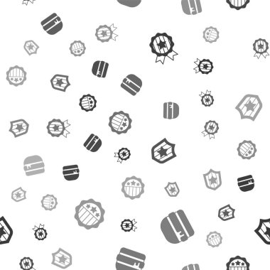 Yıldız, Burger, Kalkan yıldızları ve Amerika 'nın Bağımsızlık Günü' nü kusursuz bir şekilde ayarlayın. Vektör