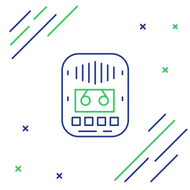 Line Cassette teyp simgesi beyaz arkaplanda izole edildi. Klasik ses kaydedici. Renkli taslak konsepti. Vektör