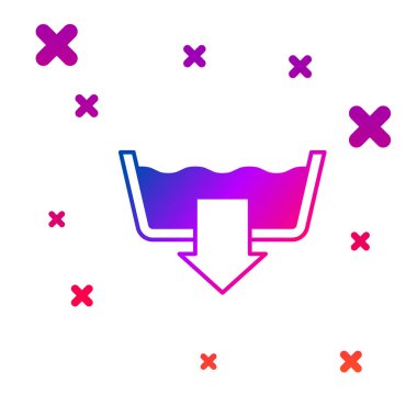 Beyaz arkaplanda renk yıkama kipleri simgesi izole edildi. Sıcaklık temizleme, gelişigüzel rastgele dinamik şekiller. Vektör