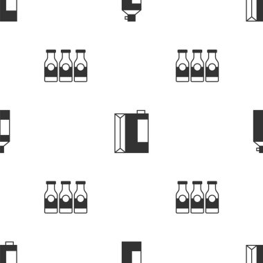 Şişeye çırpılmış krema, kefir ve dikişsiz sütlü şişe paketi. Vektör