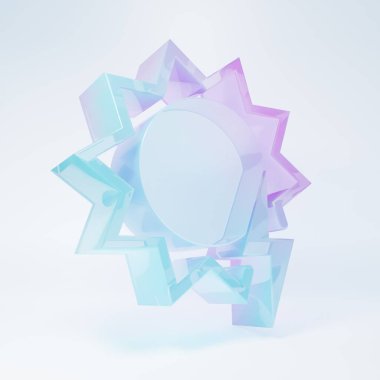 Frosted glass Solar energy panel icon isolated on white background. Sun with lightning symbol. Minimalism concept. 3D render illustration.