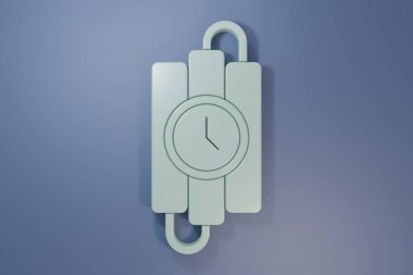 Gri Patlayıcı Bomba Çubuğu ve zamanlayıcı ikonu mor-mavi arka planda izole edildi. Saatli bomba - patlama tehlikesi kavramı. Minimalizm kavramı. 3 Boyutlu resimleme.