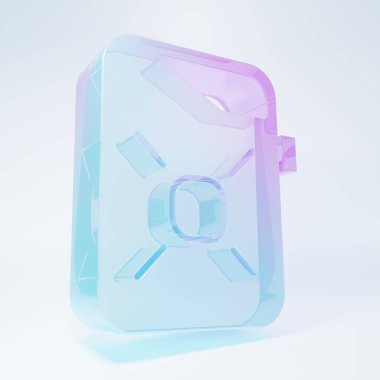 Beyaz arka planda izole edilmiş motor makine yağı ikonu için buzlu cam kutu. Benzin bidonu. Yağ değiştirme ve onarım servisi. Motor yağı işareti. Minimalizm kavramı. 3 Boyutlu resimleme.