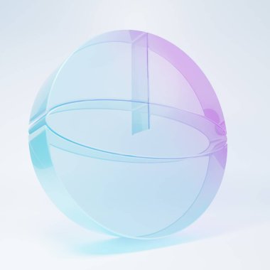 Frosted glass Geometric figure Sphere icon isolated on white background. Abstract shape. Geometric ornament. Minimalism concept. 3D render illustration.