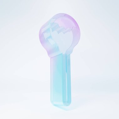 Frosted glass Lollipop icon isolated on white background. Food, delicious symbol. Minimalism concept. 3D render illustration.