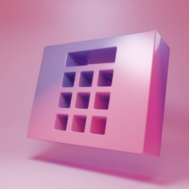 Purple-pink Password protection and safety access icon isolated on pink background. Security, safety, protection, privacy concept. Minimalism concept. 3D render illustration .