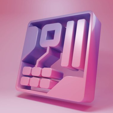 Purple-pink Electronic computer components motherboard digital chip integrated science icon isolated on pink background. Circuit board. Minimalism concept. 3D render illustration.