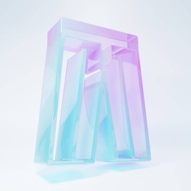 Frosted glass Pants icon isolated on white background. Trousers sign. Minimalism concept. 3D render illustration.