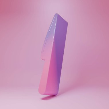 Purple-pink Knife icon isolated on pink background. Cutlery symbol. Minimalism concept. 3D render illustration.