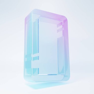 Frosted glass Playing card back icon isolated on white background. Casino gambling. Minimalism concept. 3D render illustration.