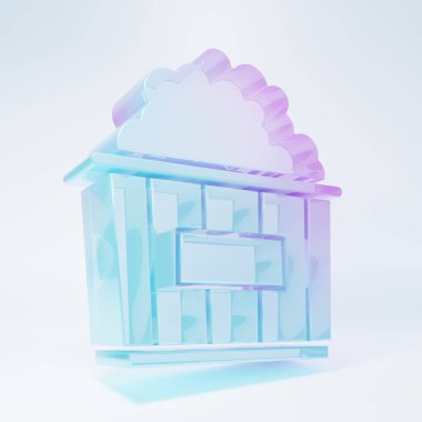 Beyaz arka planda izole edilmiş karton kutuda buzlu patlamış mısır. Patlamış mısır kutusu. Minimalizm kavramı. 3 Boyutlu resimleme.