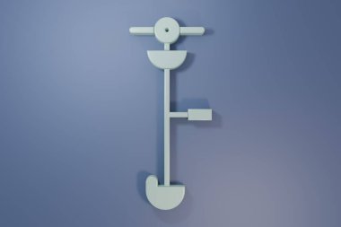 Grey Grass and weed electric string trimmer icon isolated on purple-blue background. Grass clipper, lawn mower isolated on white background. Minimalism concept. 3D render illustration.