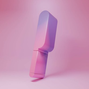 Purple-pink Knife icon isolated on pink background. Cutlery symbol. Minimalism concept. 3D render illustration.