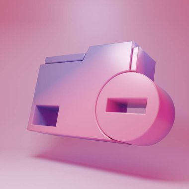 Purple-pink Document folder with minus icon isolated on pink background. Clear document. Remove file document. Delete information file. Minimalism concept. 3D render illustration.