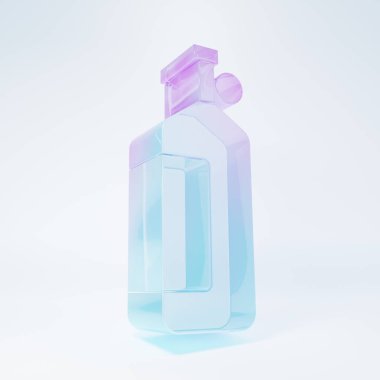 Frosted glass Aqualung icon isolated on white background. Oxygen tank for diver. Diving equipment. Extreme sport. Diving underwater equipment. Minimalism concept. 3D render illustration .