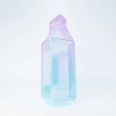 Frosted glass Marker pen icon isolated on white background. Minimalism concept. 3D render illustration.