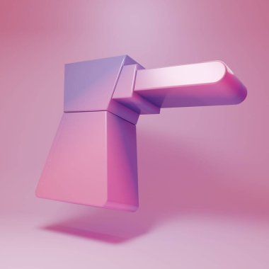 Purple-pink Coffee turk icon isolated on pink background. Minimalism concept. 3D render illustration.
