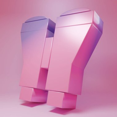 Purple-pink Binoculars icon isolated on pink background. Find software sign. Spy equipment symbol. Minimalism concept. 3D render illustration.