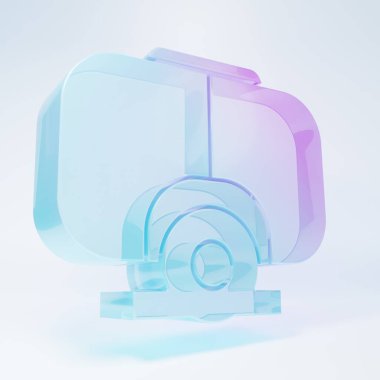 Frosted glass Diving mask icon isolated on white background. Extreme sport. Diving underwater equipment. Minimalism concept. 3D render illustration.