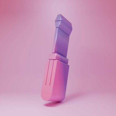 Purple-pink Screwdriver icon isolated on pink background. Service tool symbol. Minimalism concept. 3D render illustration.