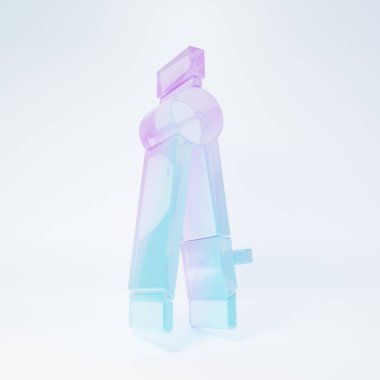 Frosted glass Drawing compass icon isolated on white background. Compasses sign. Drawing and educational tools. Geometric instrument. Minimalism concept. 3D render illustration.